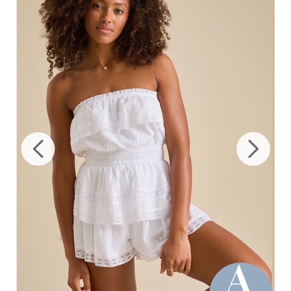 Altar'd State White Ruffled Jumpsuit
